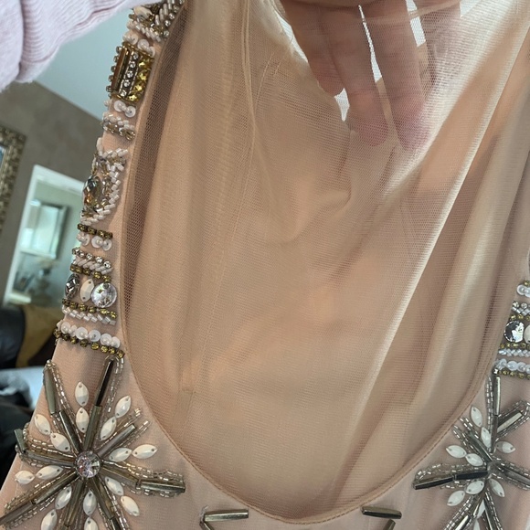 RACHEL ALLEN NUDE BEADED HOMECOMING DRESS SZ 4 SHORT DRESS - Picture 5 of 12